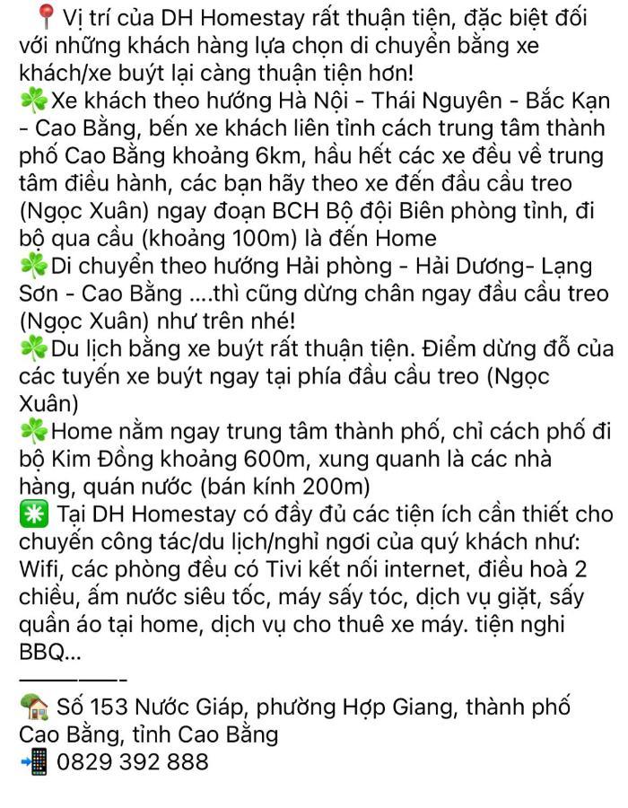 Dh Homestay Cao Bang Esterno foto
